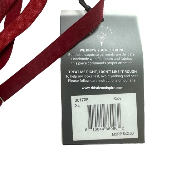 Thistle and Spire Strapped in Garter Belt in Ruby - Picture 4 of 4